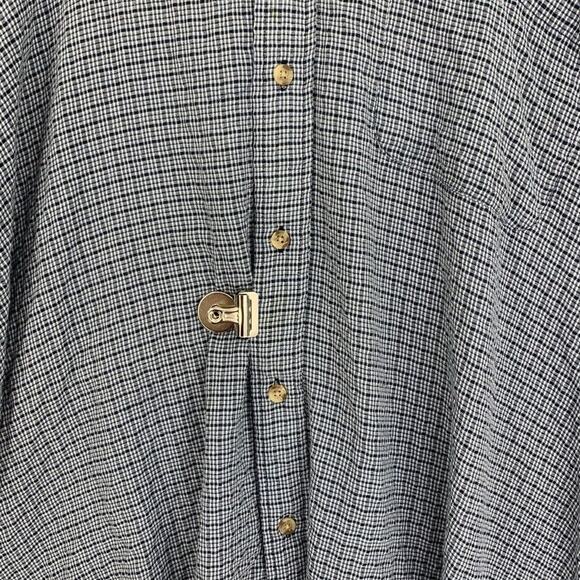 Orvis Shirt Mens Extra Large Blue Button Up Plaid Long Sleeve Outdoor Collared - Picture 4 of 9